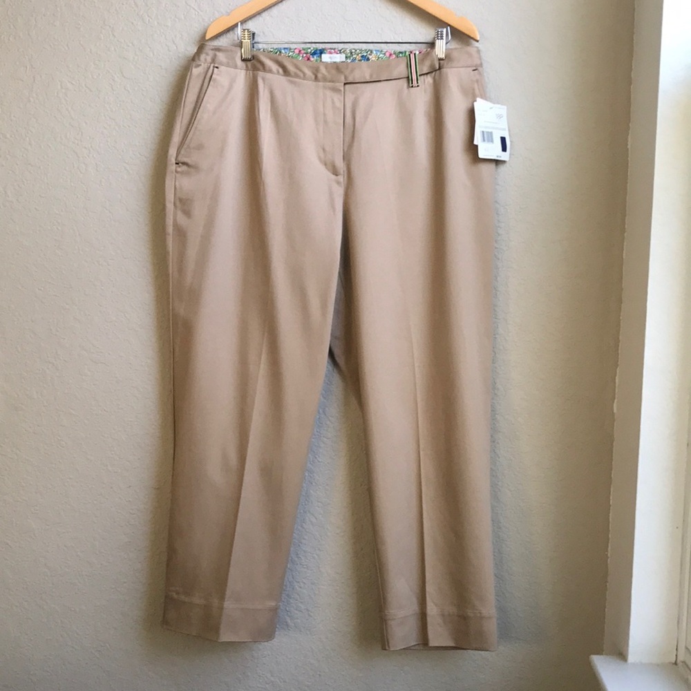 NWT Liz Claiborne Audra Afternoon Sailing Tan Pants - 18P